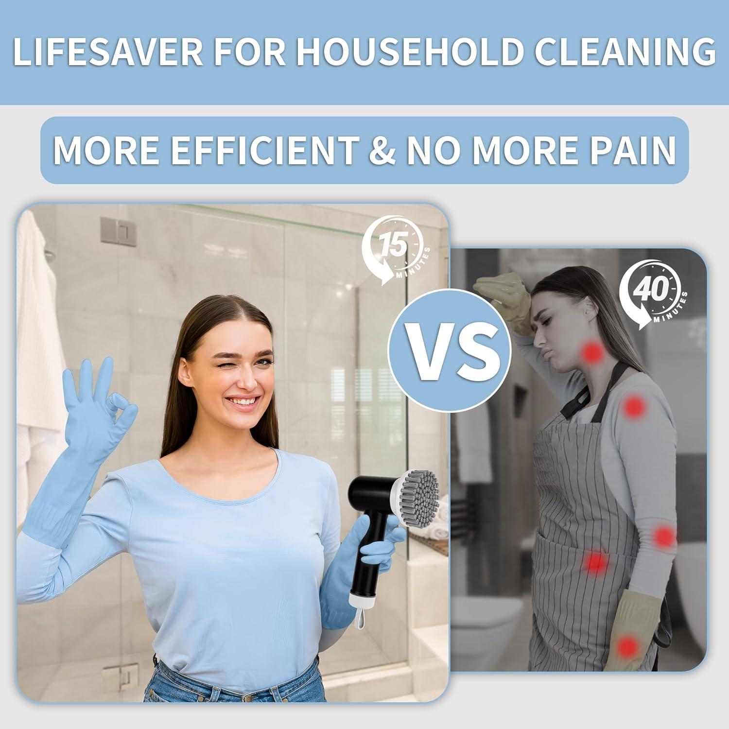 Limpiador Eléctrico Giratorio Sparkleing Inalámbrico 3 Cepillos