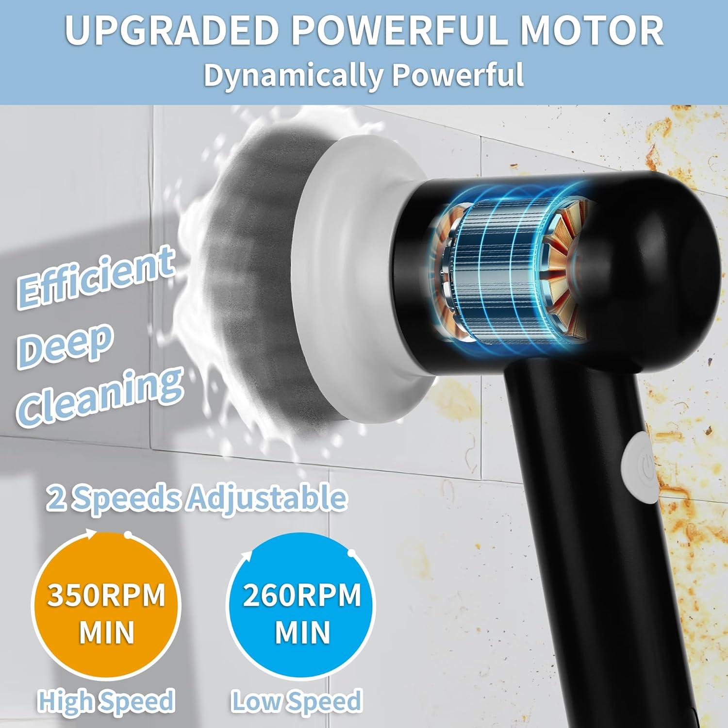 Limpiador Eléctrico Giratorio Sparkleing Inalámbrico 3 Cepillos