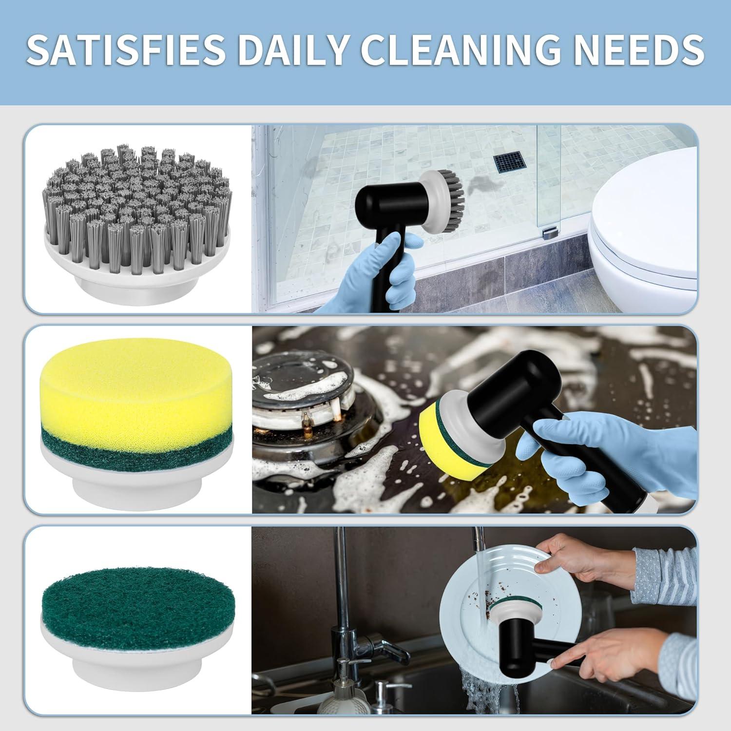 Limpiador Eléctrico Giratorio Sparkleing Inalámbrico 3 Cepillos