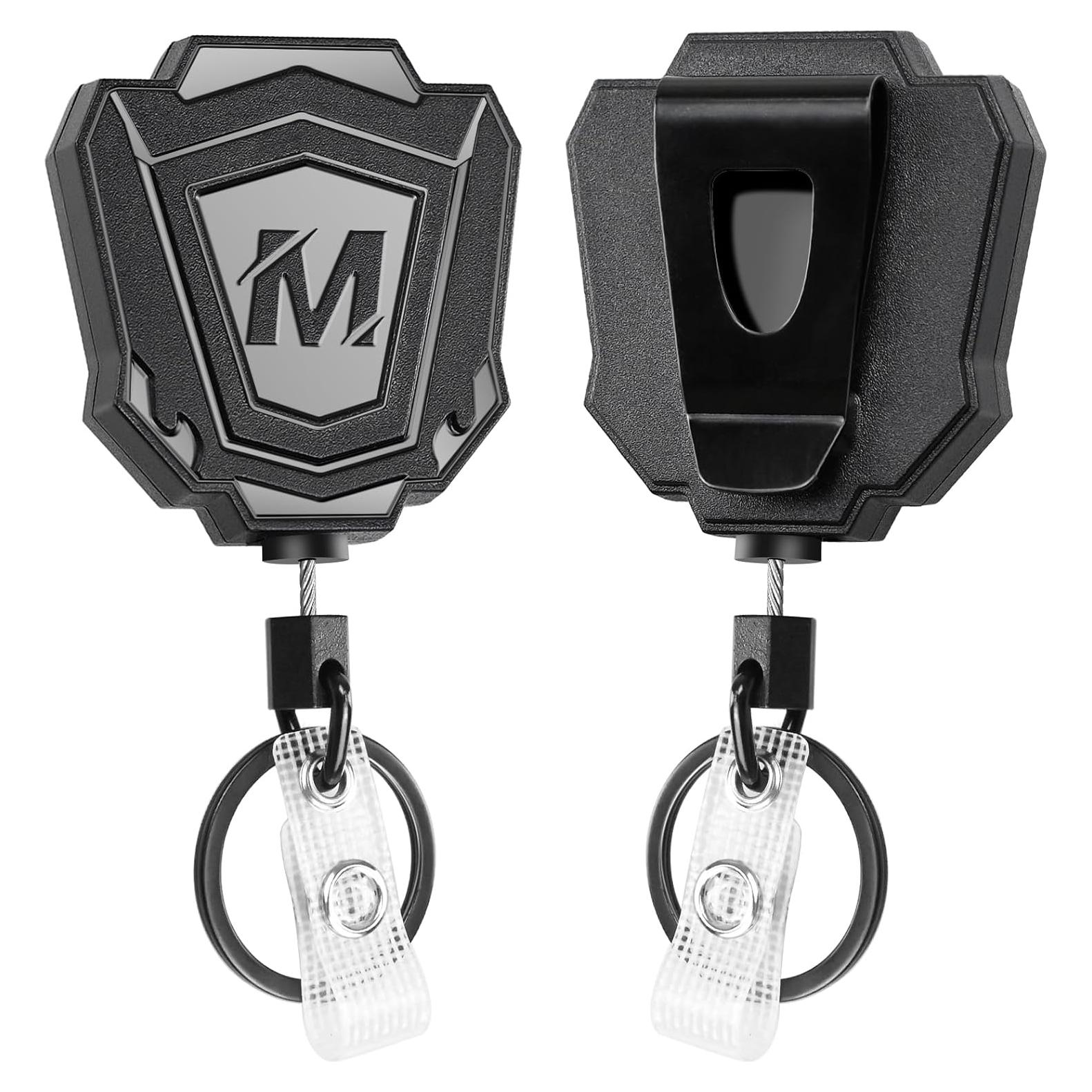 2 Llavero Retráctil Maileto con Clip y Cable de 80 cm