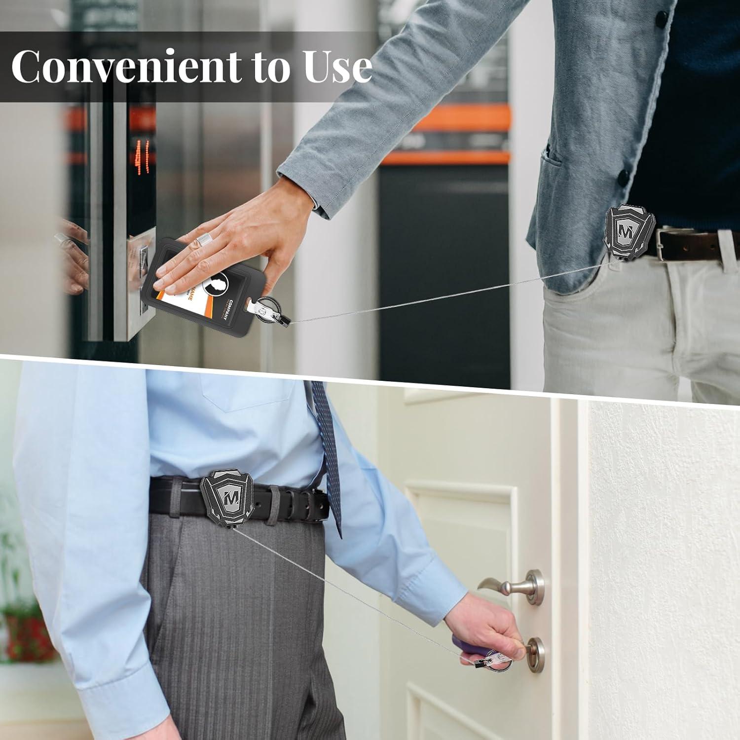 2 Llavero Retráctil Maileto con Clip y Cable de 80 cm