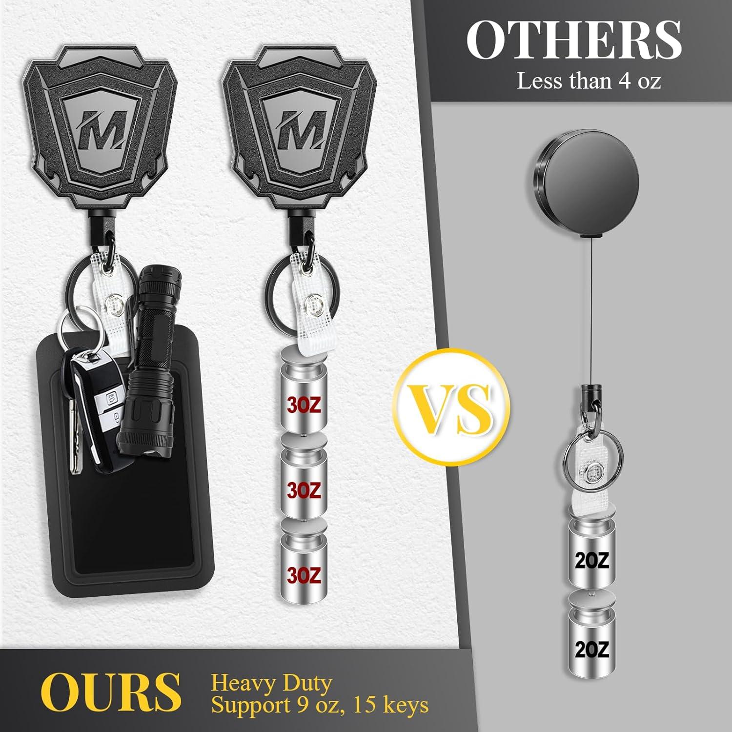 2 Llavero Retráctil Maileto con Clip y Cable de 80 cm