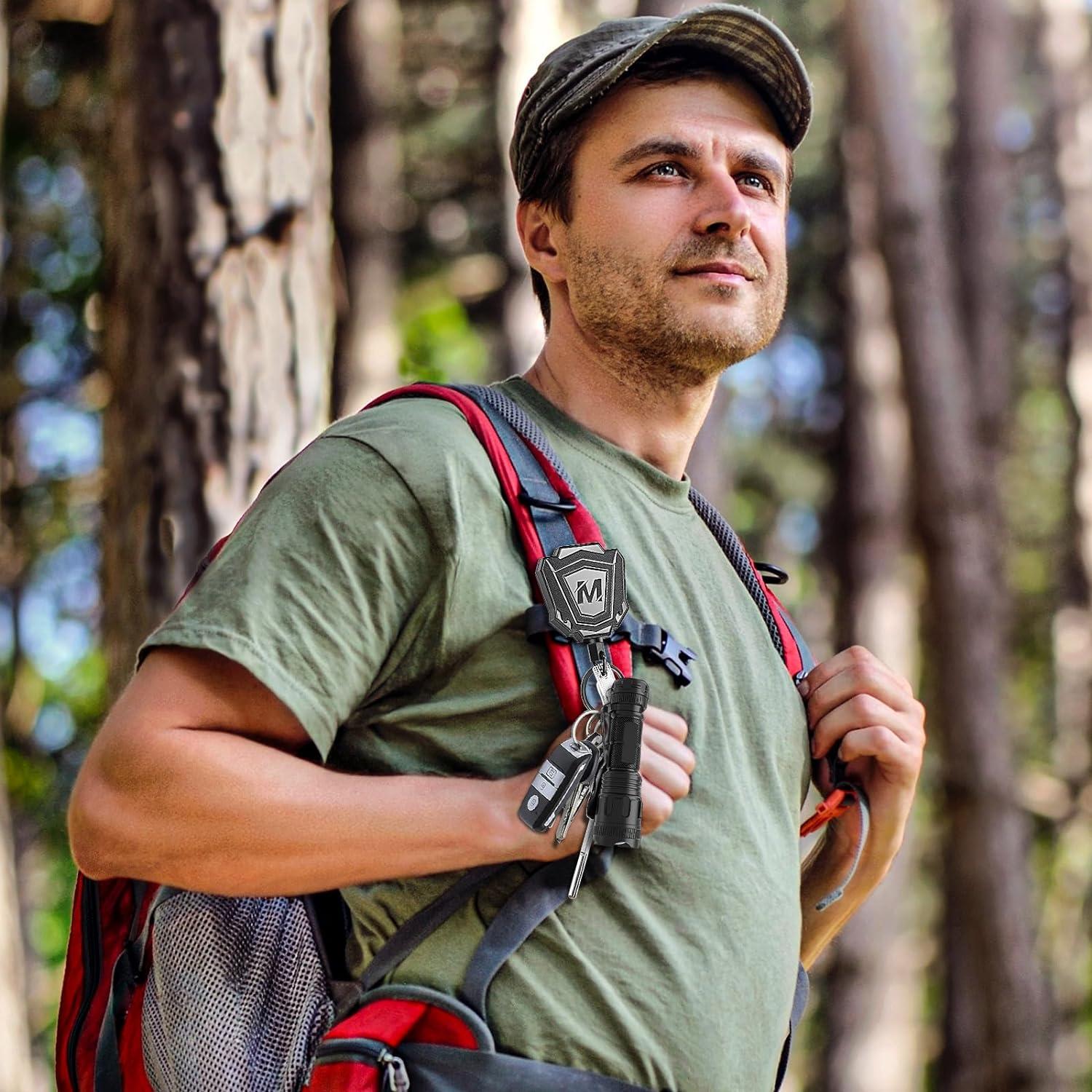 2 Llavero Retráctil Maileto con Clip y Cable de 80 cm