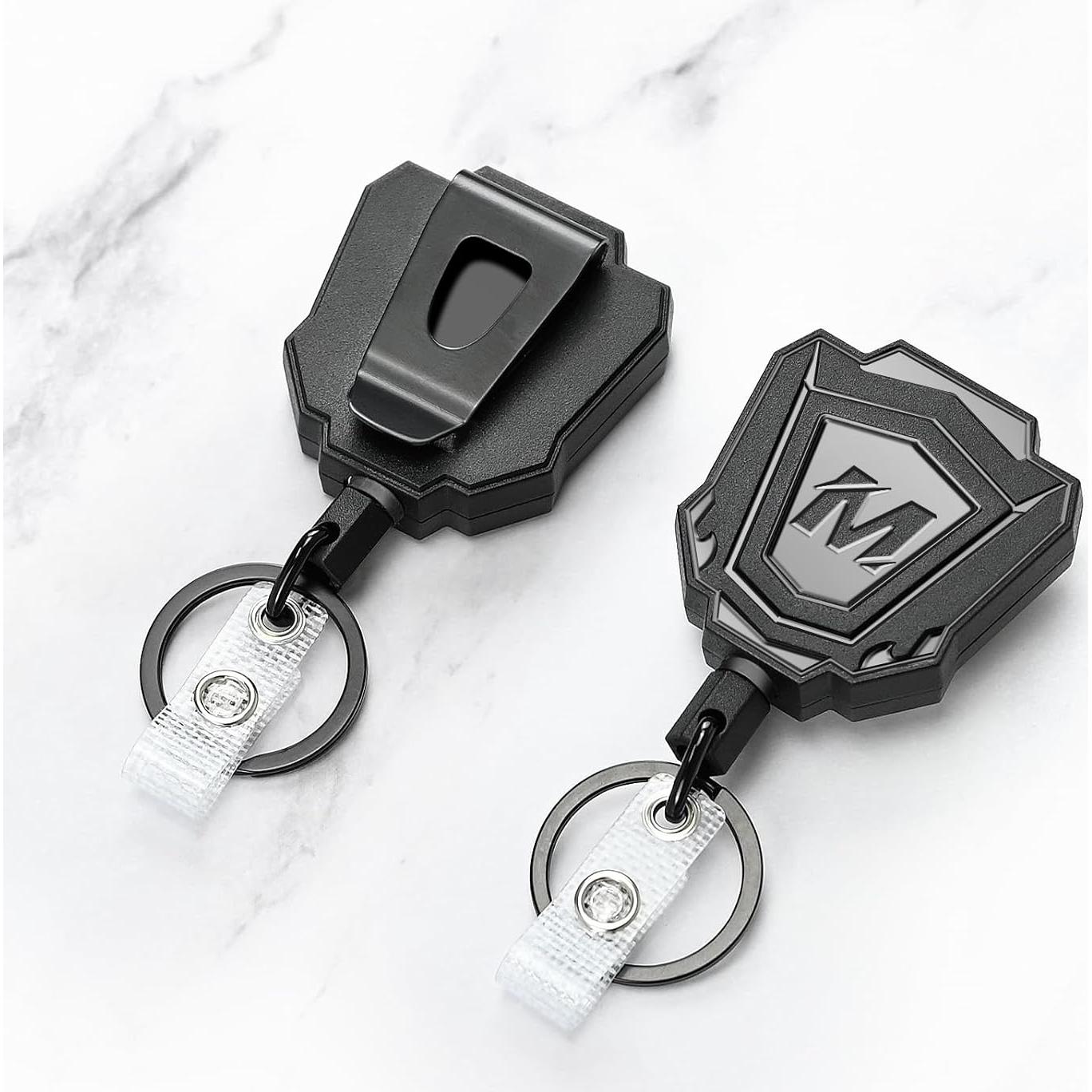 2 Llavero Retráctil Maileto con Clip y Cable de 80 cm