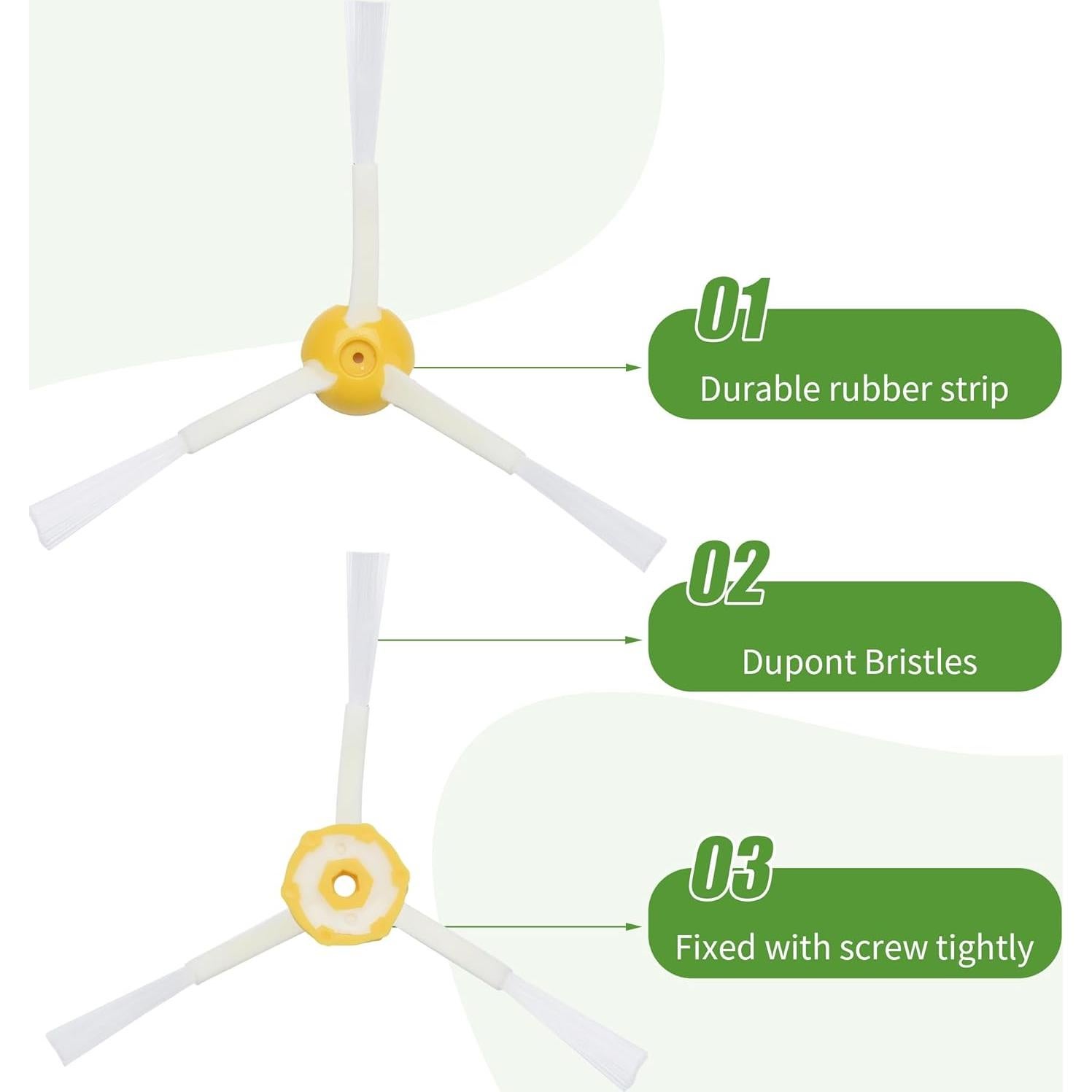 Kit de Repuestos LOVECO para iRobot Roomba 645 655 675 - 6 Filtros, 8 Cepillos Laterales, 3 Cepillos de Cerdas
