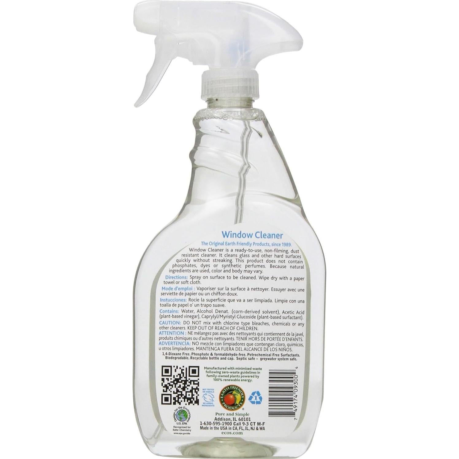 Limpiador de Ventanas Amigable con la Tierra 650 ml Vinagre