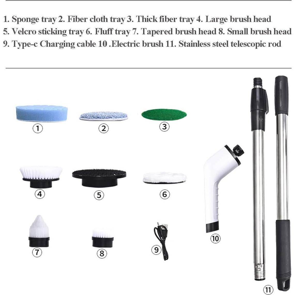 Cepillo de Limpieza Eléctrico MGLSDeet ANS-8050 Inalámbrico 7 Cabezas