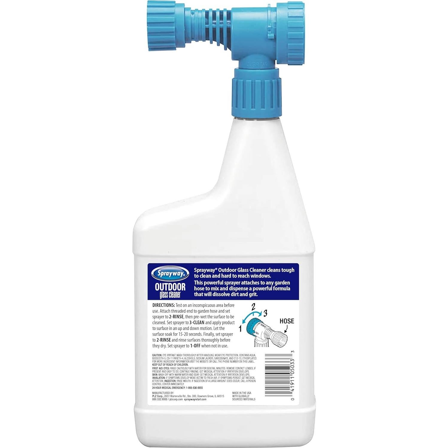 Limpiador de Vidrios Sprayway 0.95L - Brillo Sin Rayas