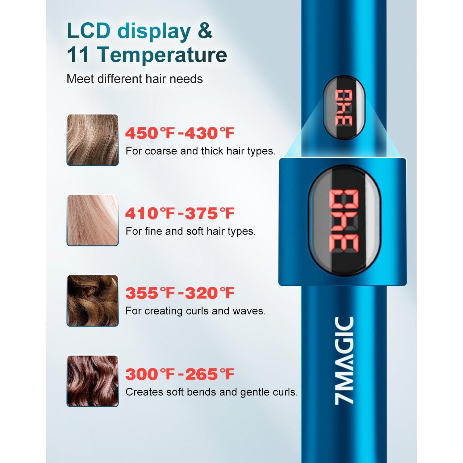 Plancha de Pelo 7MAGIC Cerámica LCD 2 en 1 11 Temperaturas