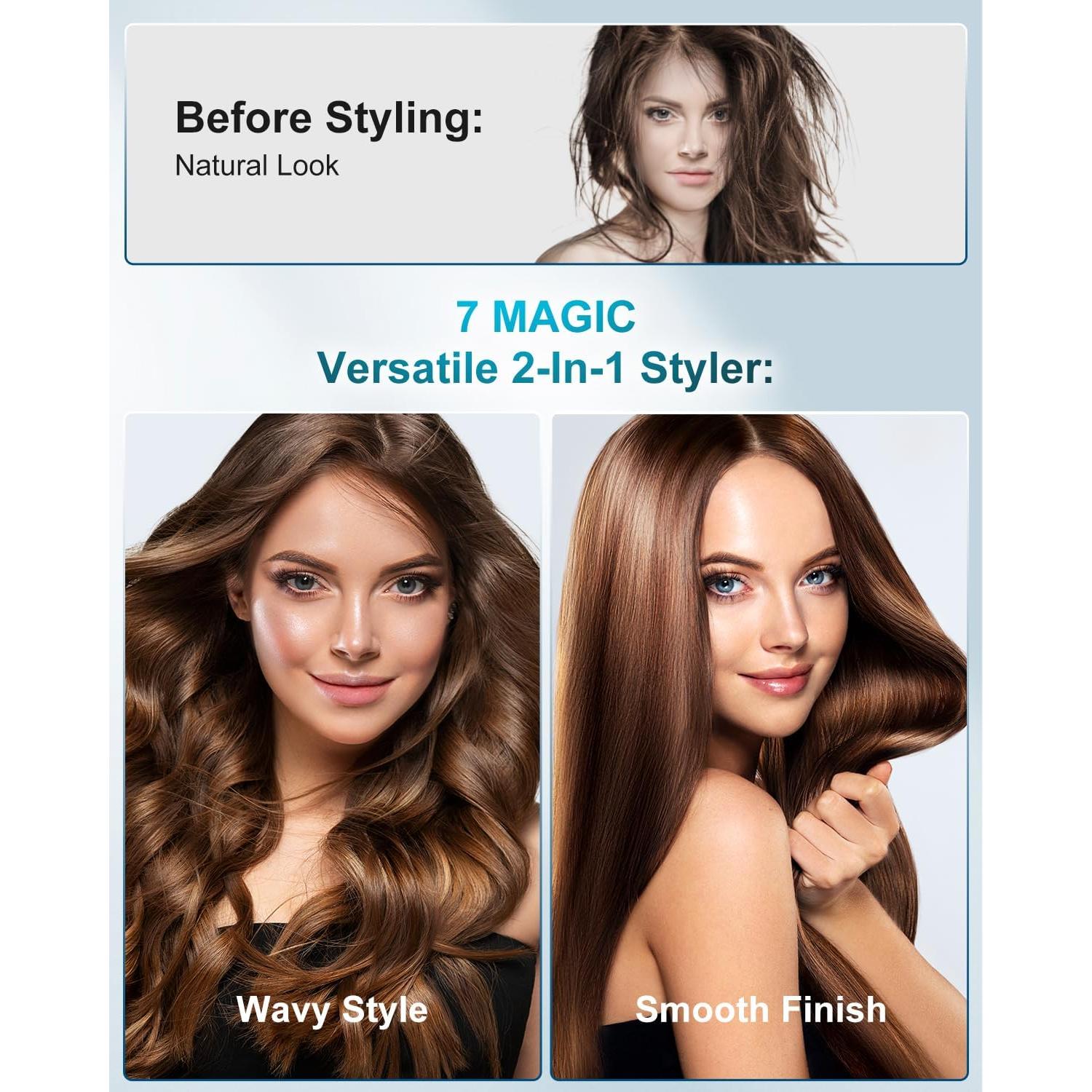 Plancha de Pelo 7MAGIC Cerámica LCD 2 en 1 11 Temperaturas