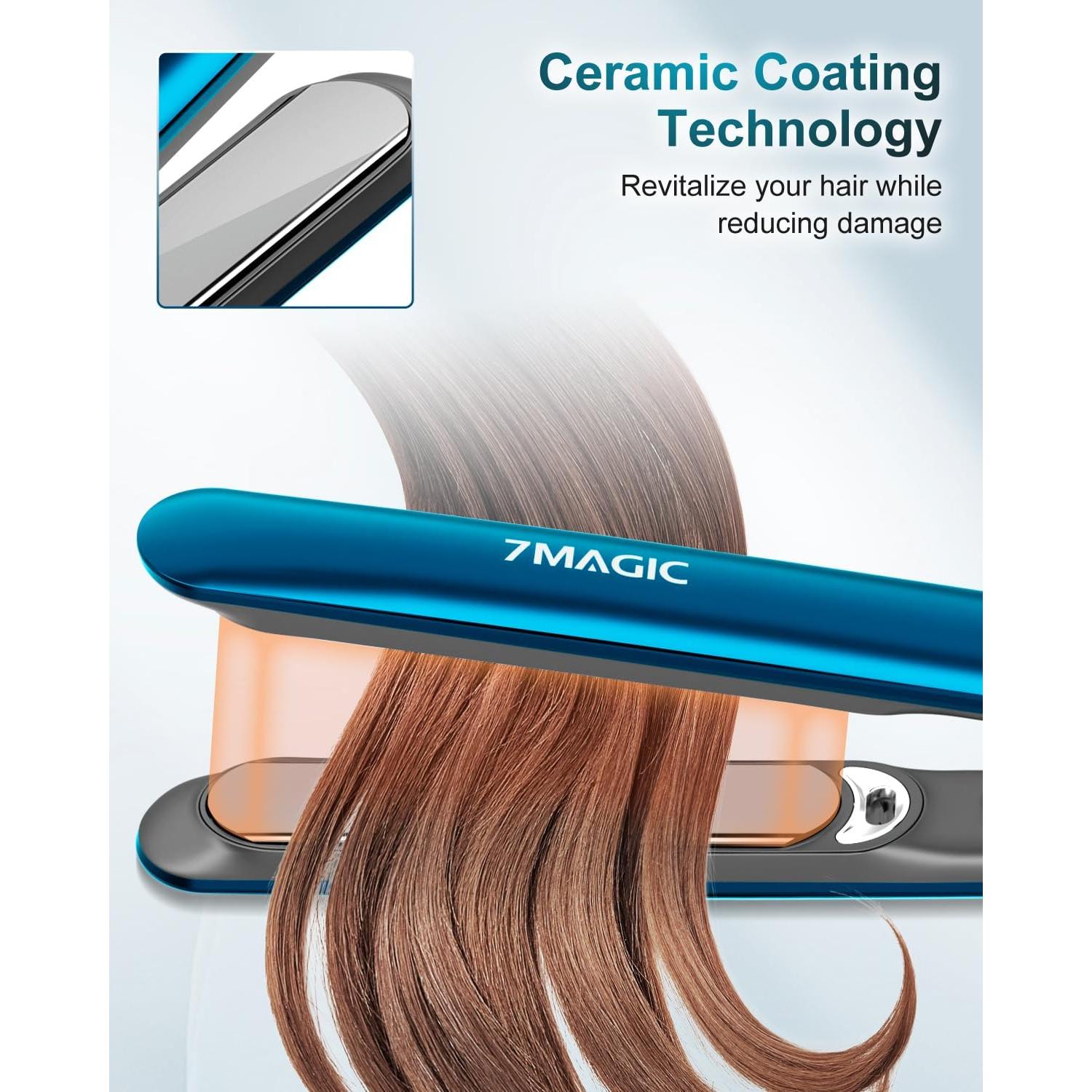 Plancha de Pelo 7MAGIC Cerámica LCD 2 en 1 11 Temperaturas