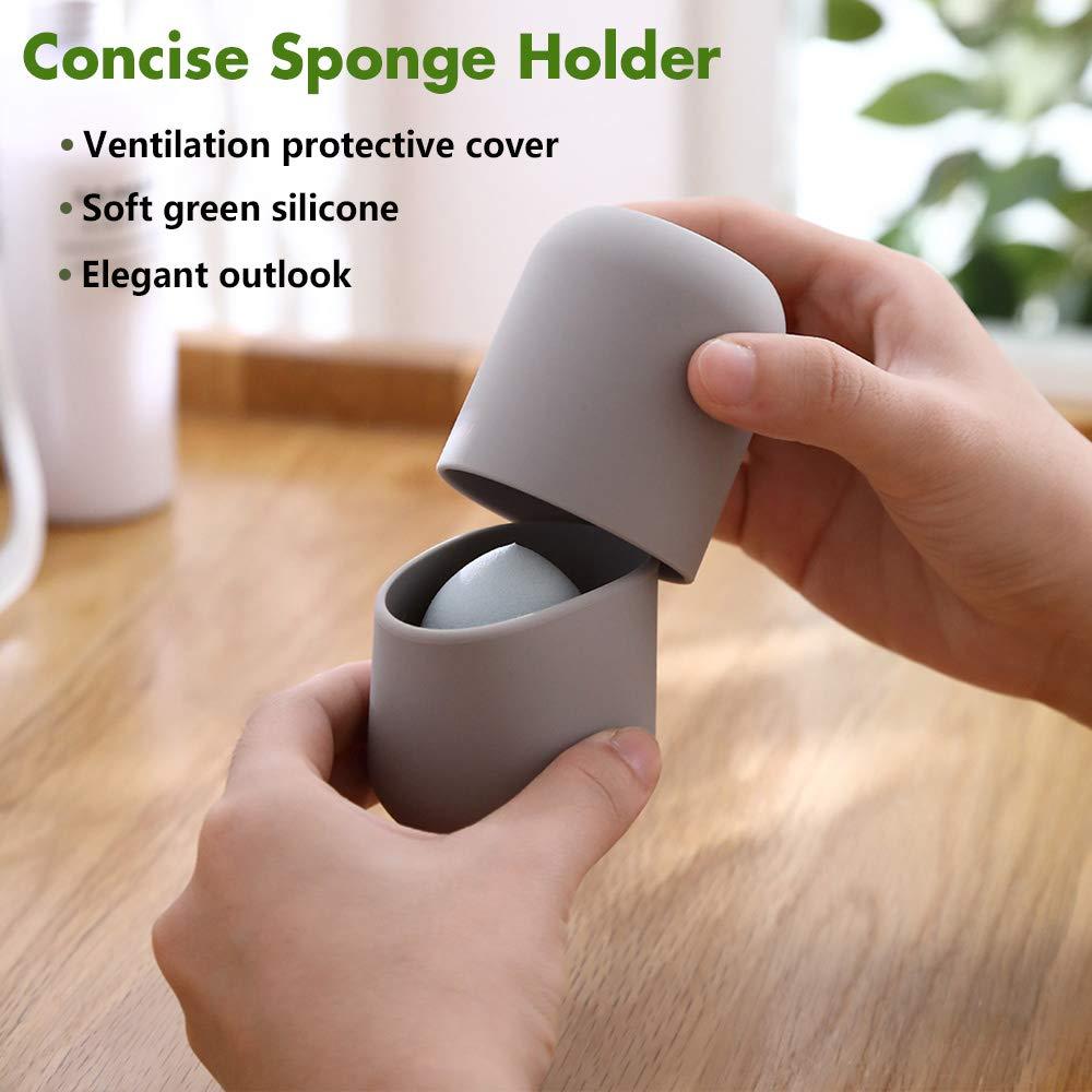 Soporte para Esponja de Maquillaje BEZOX Gris - Estuche de Silicona