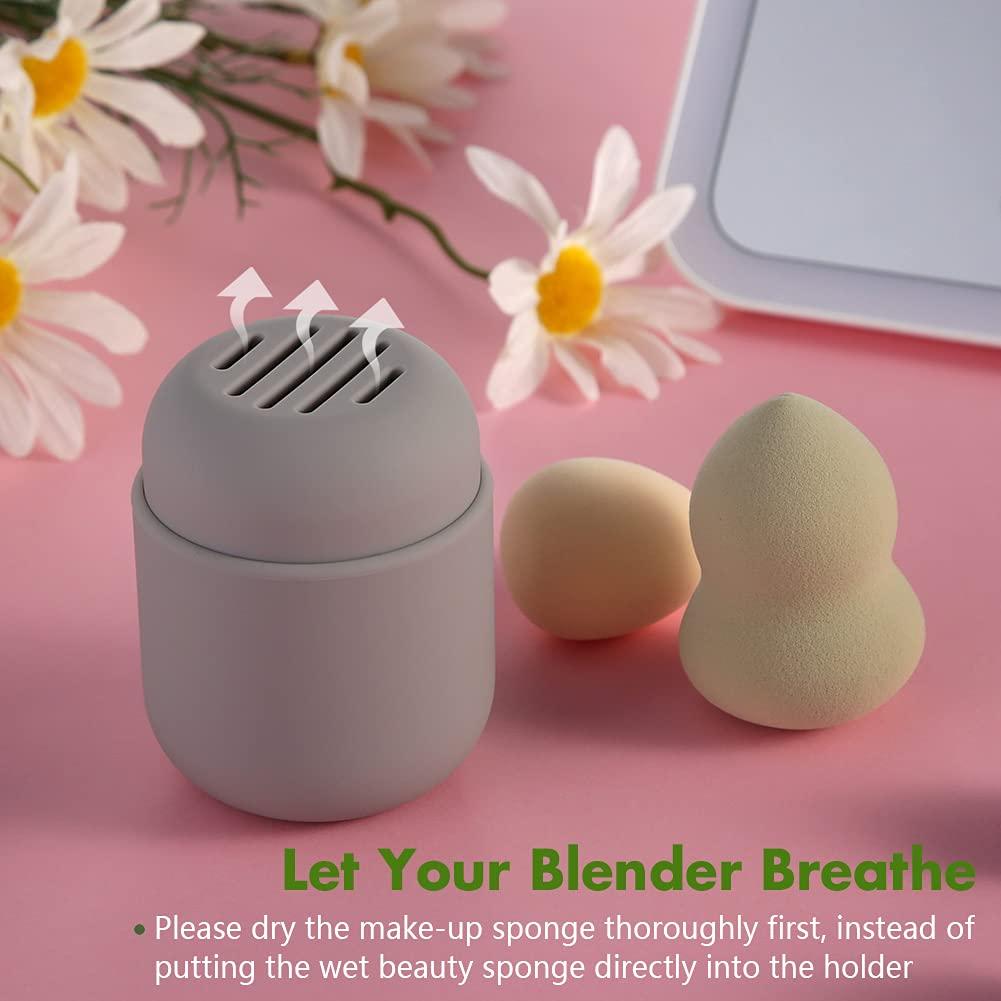 Soporte para Esponja de Maquillaje BEZOX Gris - Estuche de Silicona