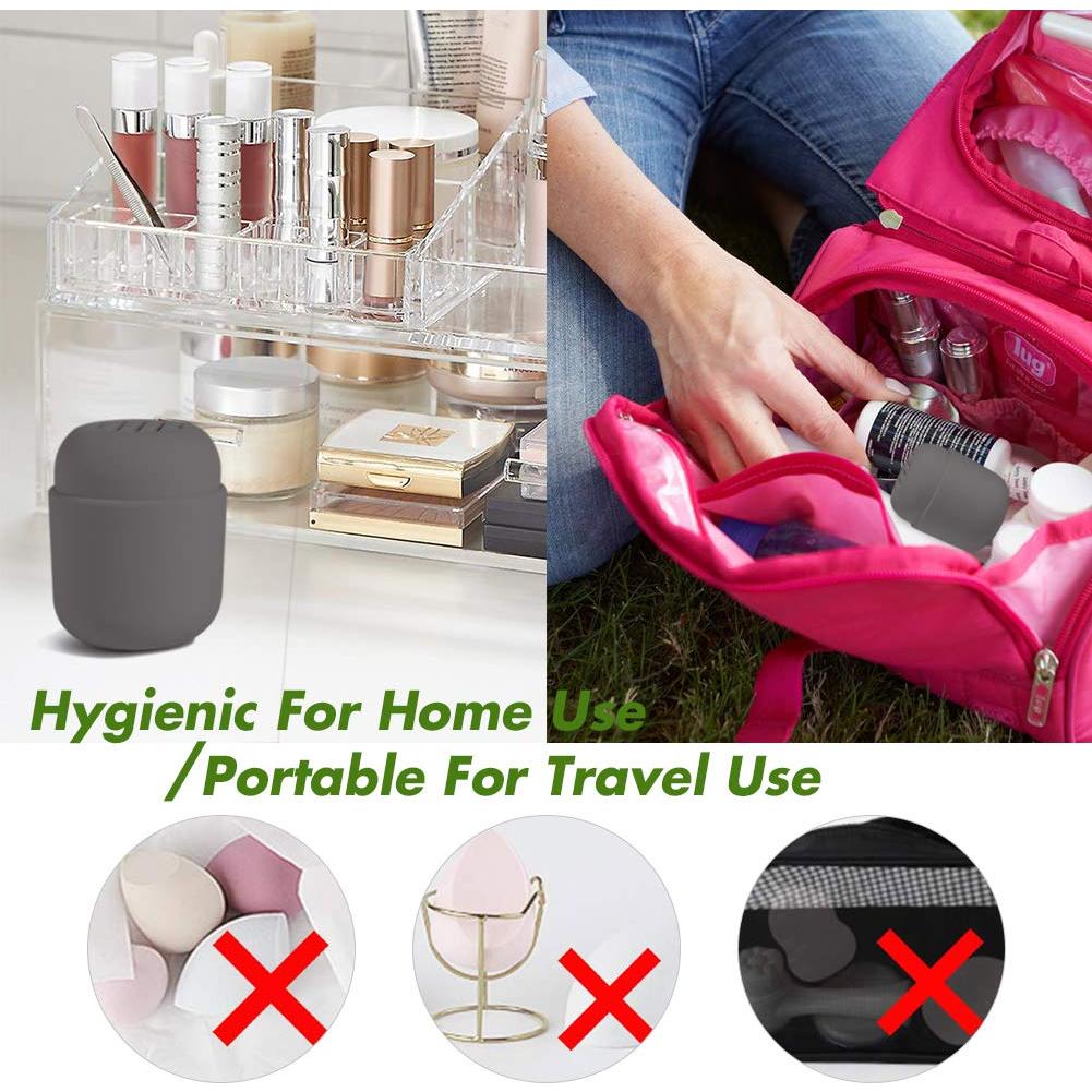 Soporte para Esponja de Maquillaje BEZOX Gris - Estuche de Silicona