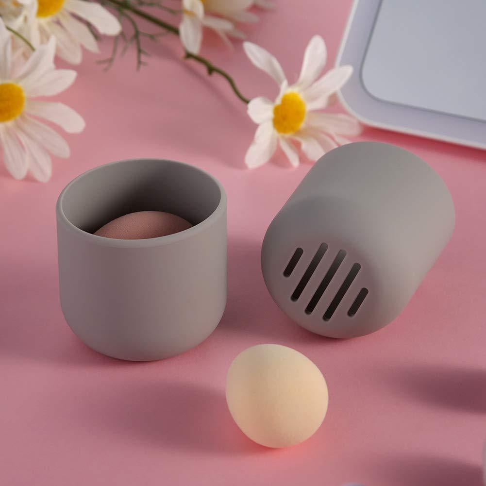 Soporte para Esponja de Maquillaje BEZOX Gris - Estuche de Silicona