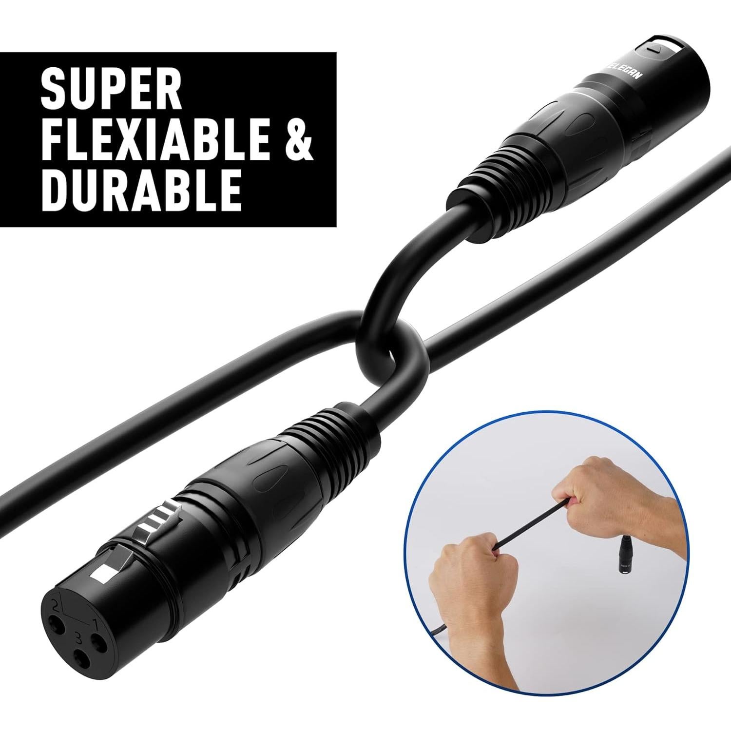 Cable XLR Elecan 22.86m equilibrado para micrófono + 10 bridas