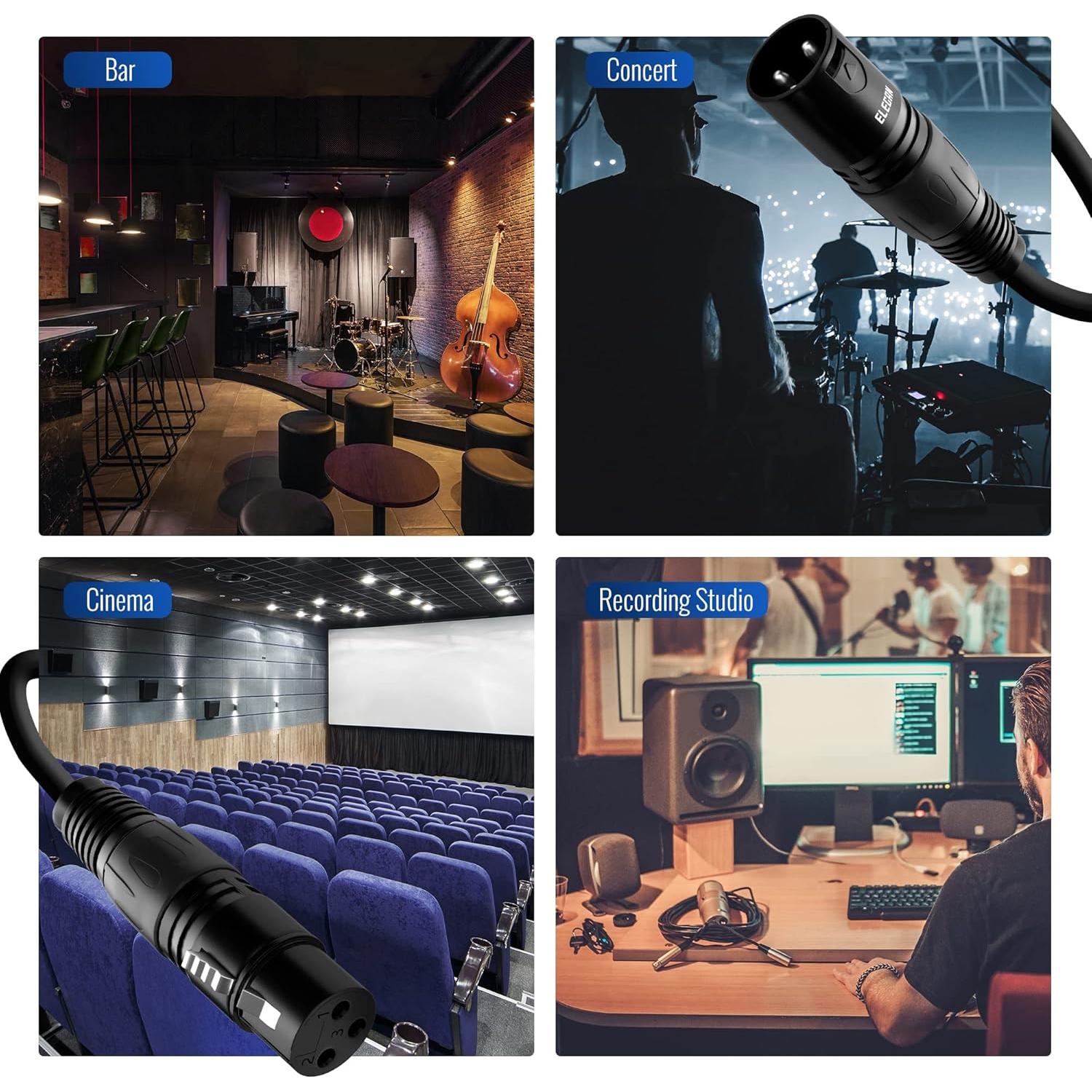 Cable XLR Elecan 22.86m equilibrado para micrófono + 10 bridas