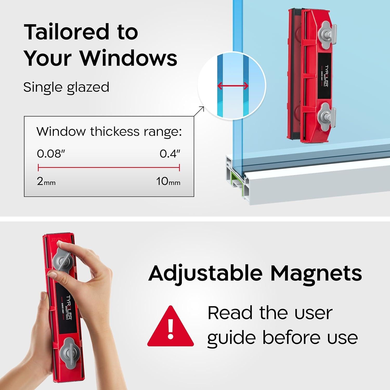Limpiador Magnético de Ventanas Tyroler S-1 AFC 0.25-1cm