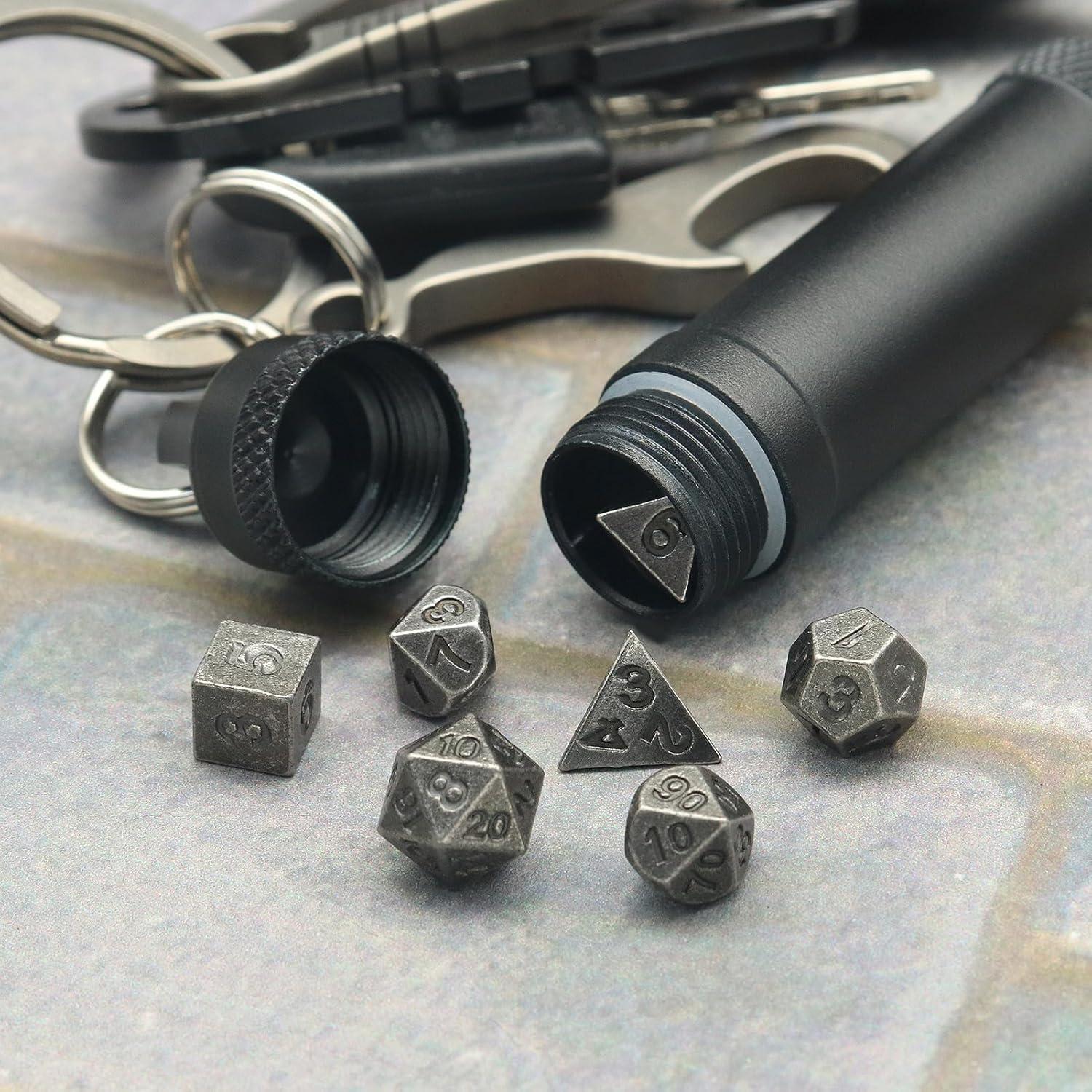 Conjunto de Dados Mini PJOY Portátil D&D 7PCS Cobre Antiguo