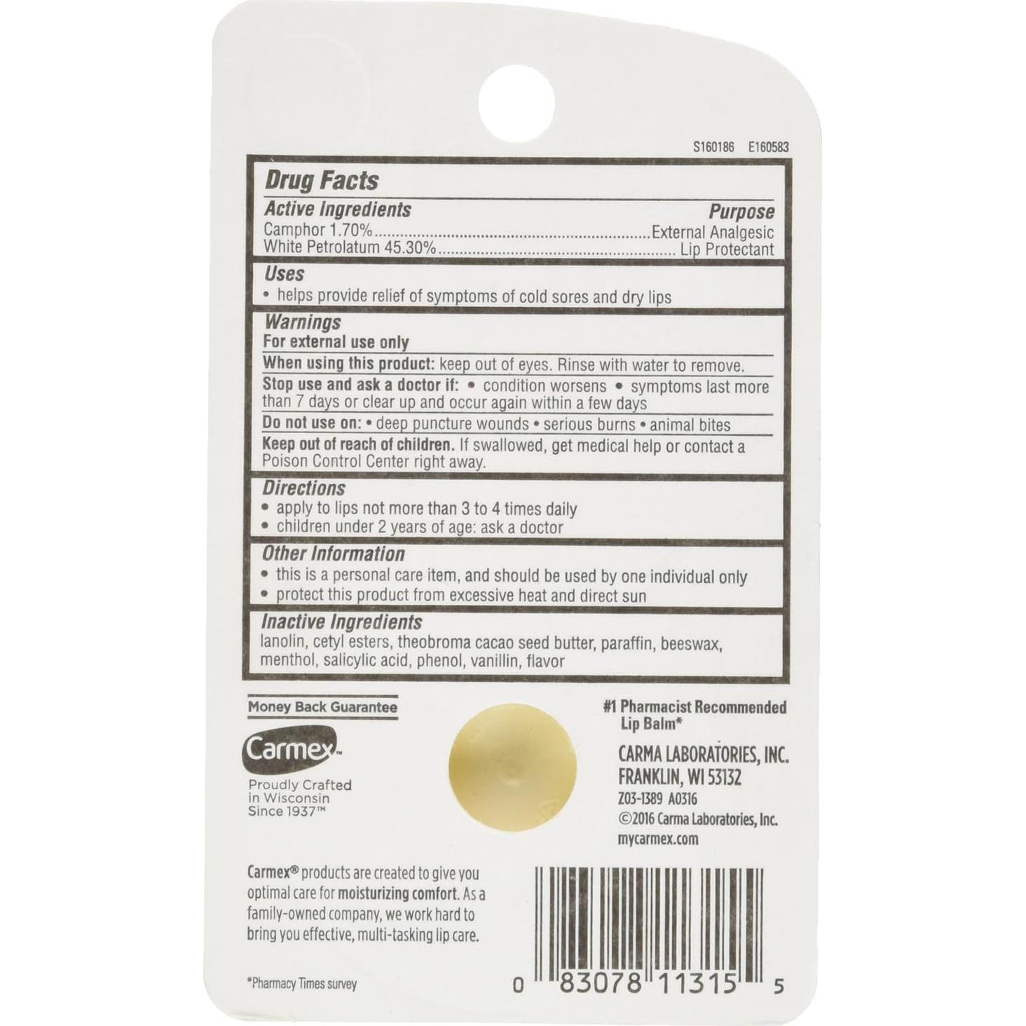 Bálsamo Labial Medicado Carmex Clásico 7.1 g