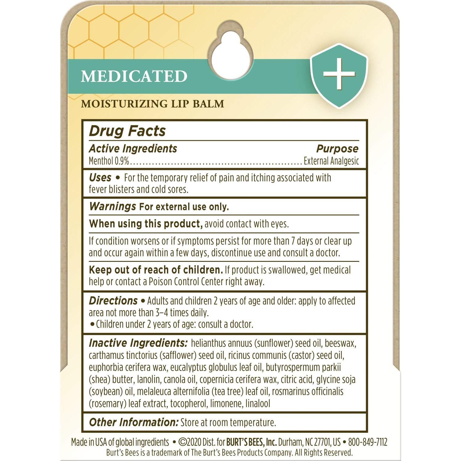 Balm de Labios Medicado Burt's Bees 4.25 g Hidratante Natural