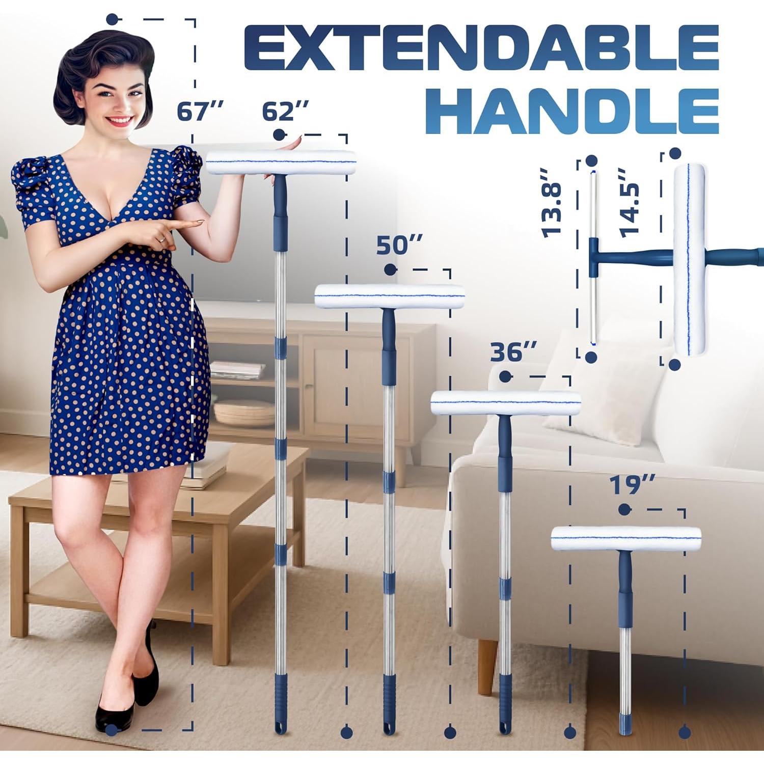 Kit de Limpieza de Ventanas DSV 157.48 cm con Mango Extensible