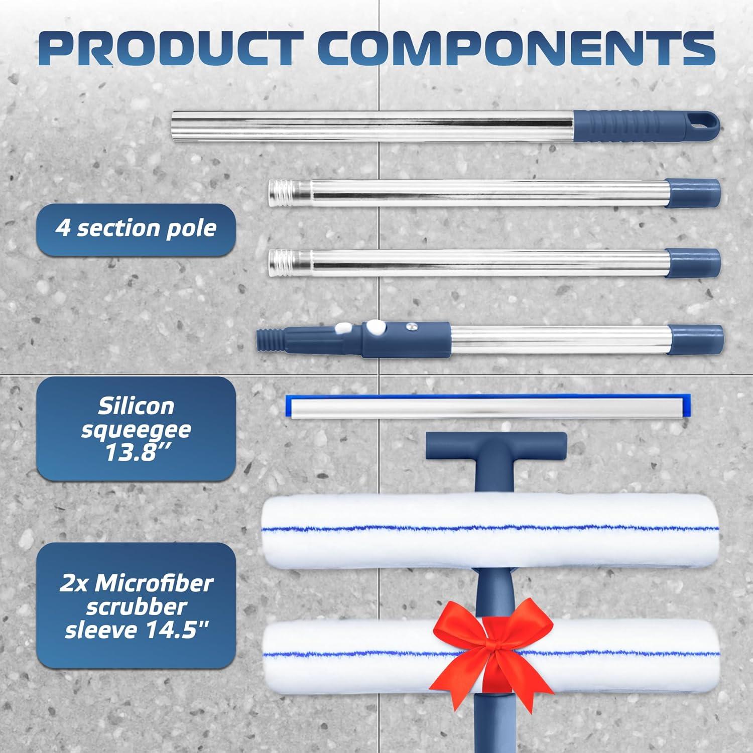 Kit de Limpieza de Ventanas DSV 157.48 cm con Mango Extensible