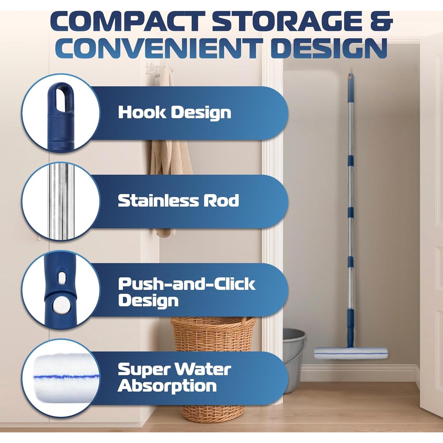 Kit de Limpieza de Ventanas DSV 157.48 cm con Mango Extensible