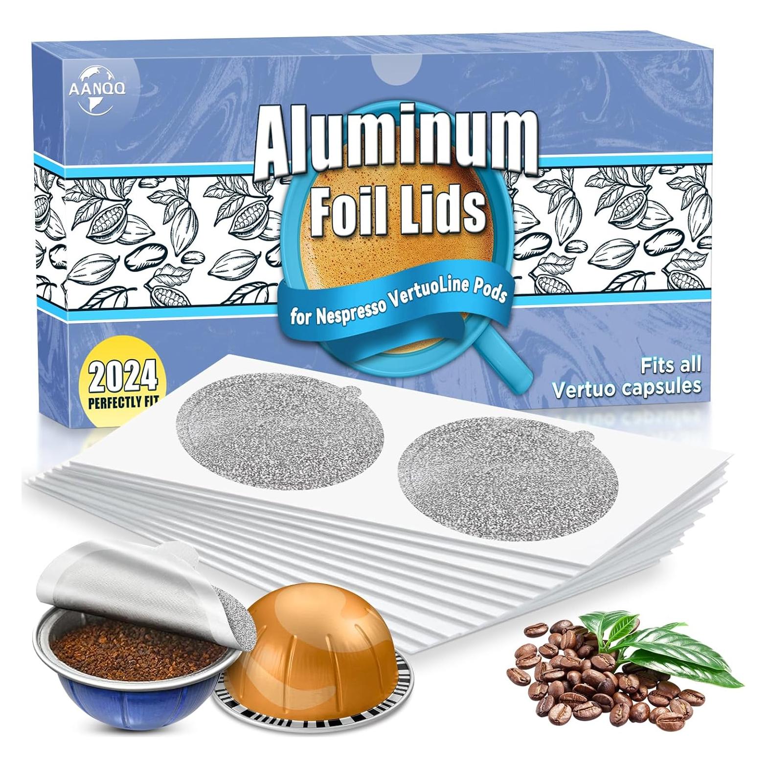 Tapa de Aluminio AANQQ 100 PCS para Cápsulas Nespresso Vertuo