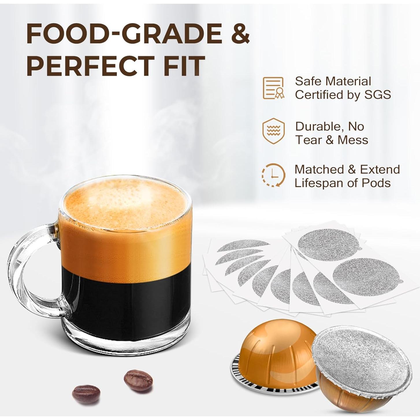 Tapa de Aluminio AANQQ 100 PCS para Cápsulas Nespresso Vertuo