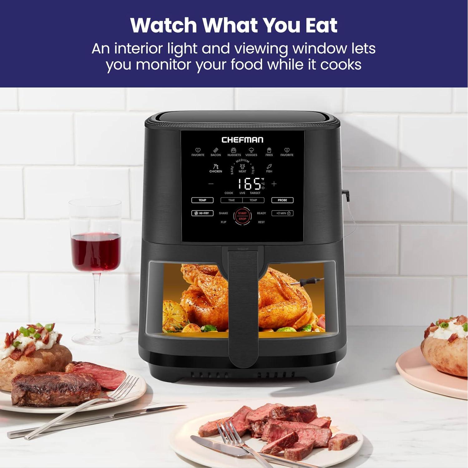 Freidora de Aire Digital Chefman 5QT con Sonda y 8 Presets