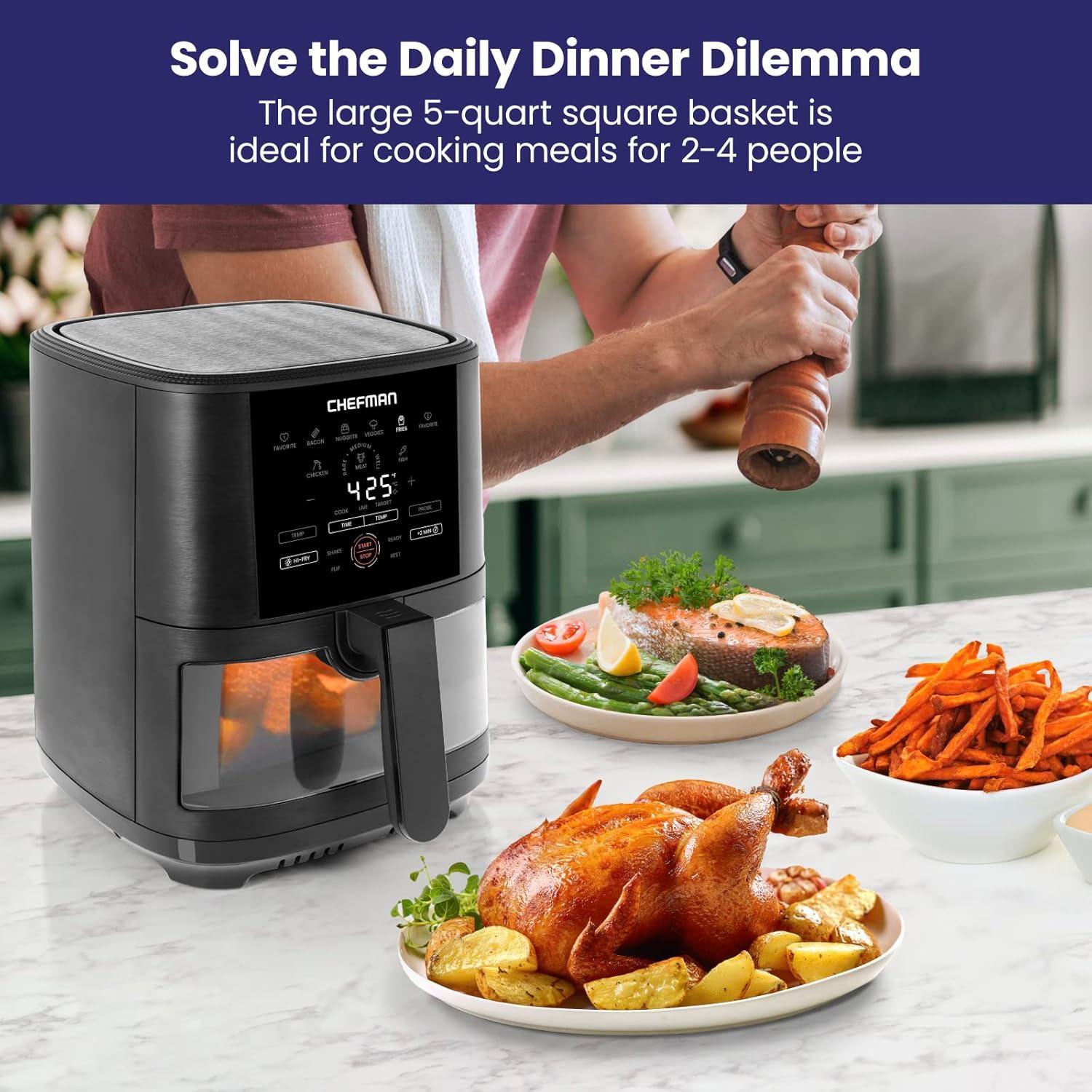 Freidora de Aire Digital Chefman 5QT con Sonda y 8 Presets