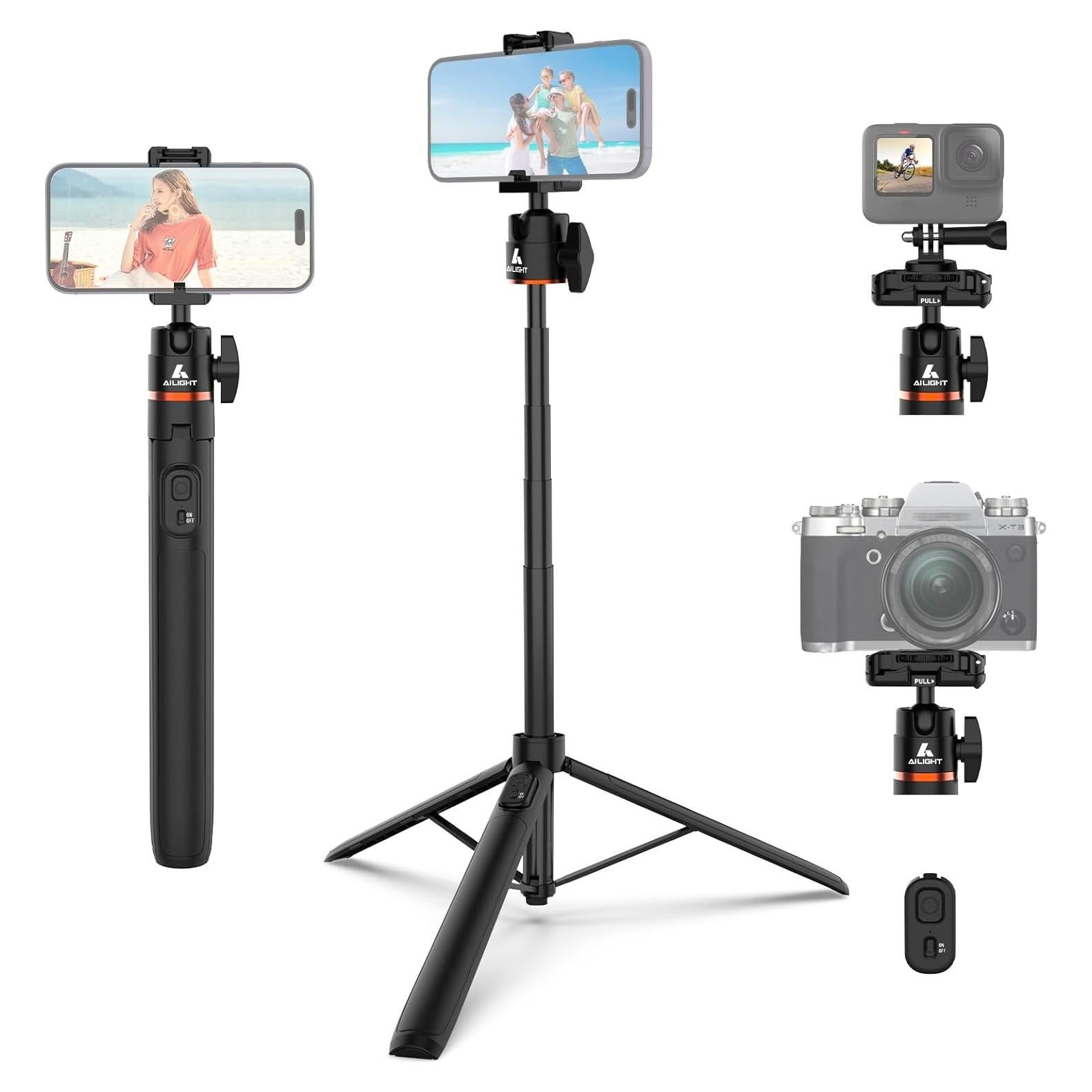 Trípode Ailight 2-en-1 Extensible 152.4 cm con Control Remoto