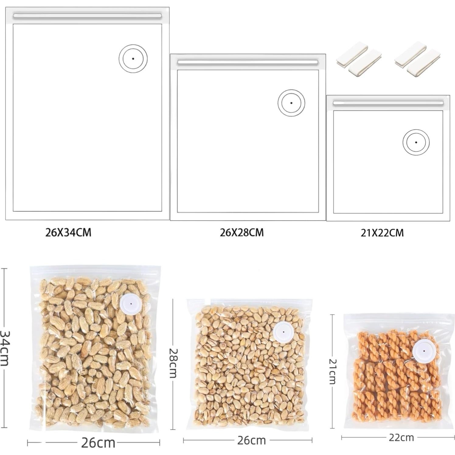 Bolsa de Sellado al Vacío Reutilizable TZ-002 - 30 Unidades