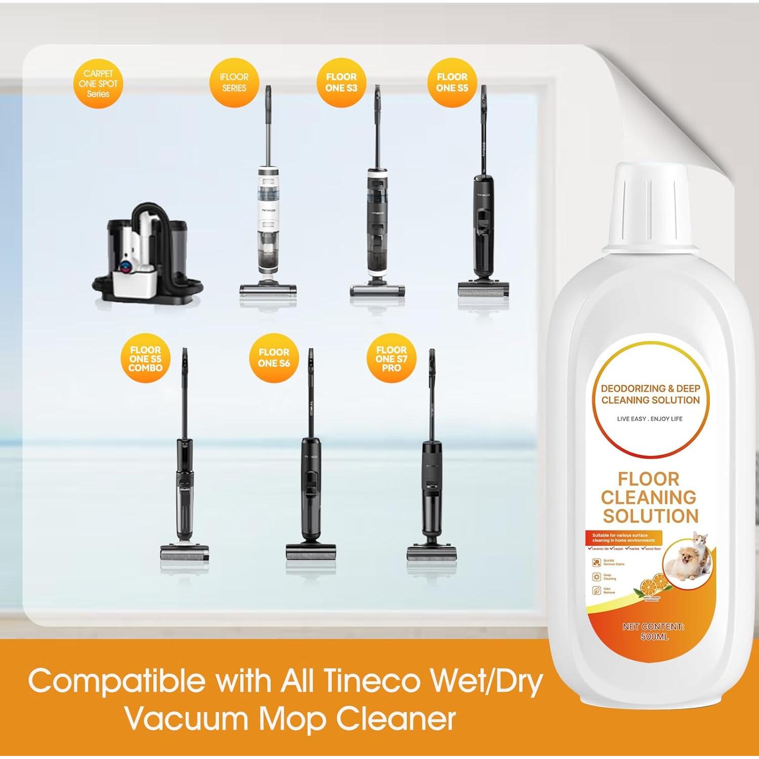 Limpiador de Suelos Tineco 4 Paquetes 500ml Aroma Naranja