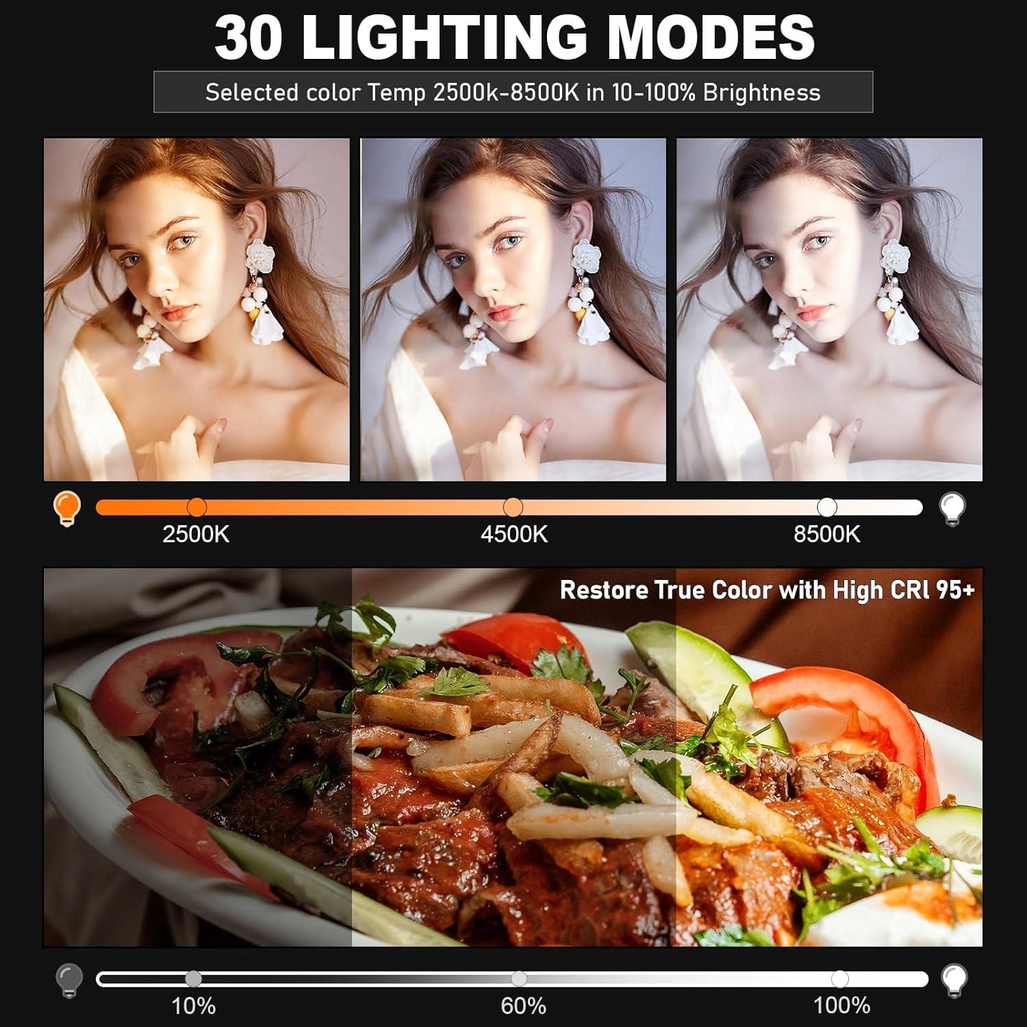 Kit de Iluminación Fotográfica Anautin 30W con Trípode 157cm