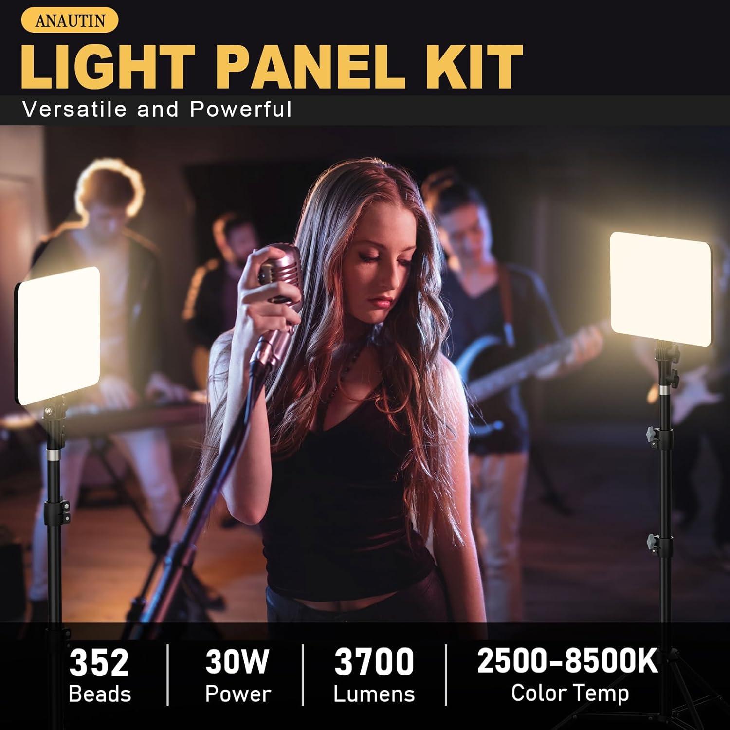 Kit de Iluminación Fotográfica Anautin 30W con Trípode 157cm