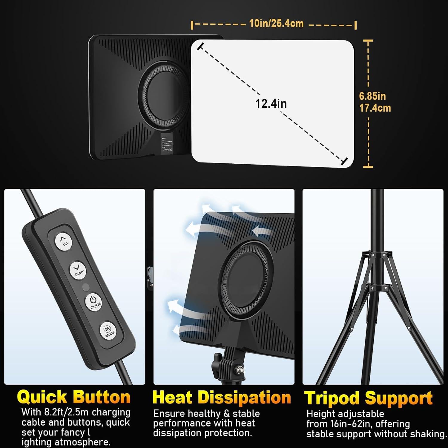 Kit de Iluminación Fotográfica Anautin 30W con Trípode 157cm