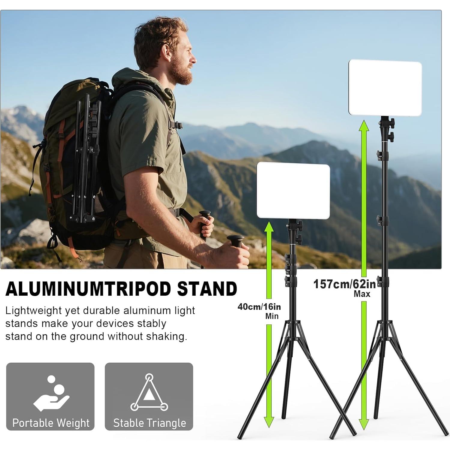 Kit de Iluminación Fotográfica Anautin 30W con Trípode 157cm