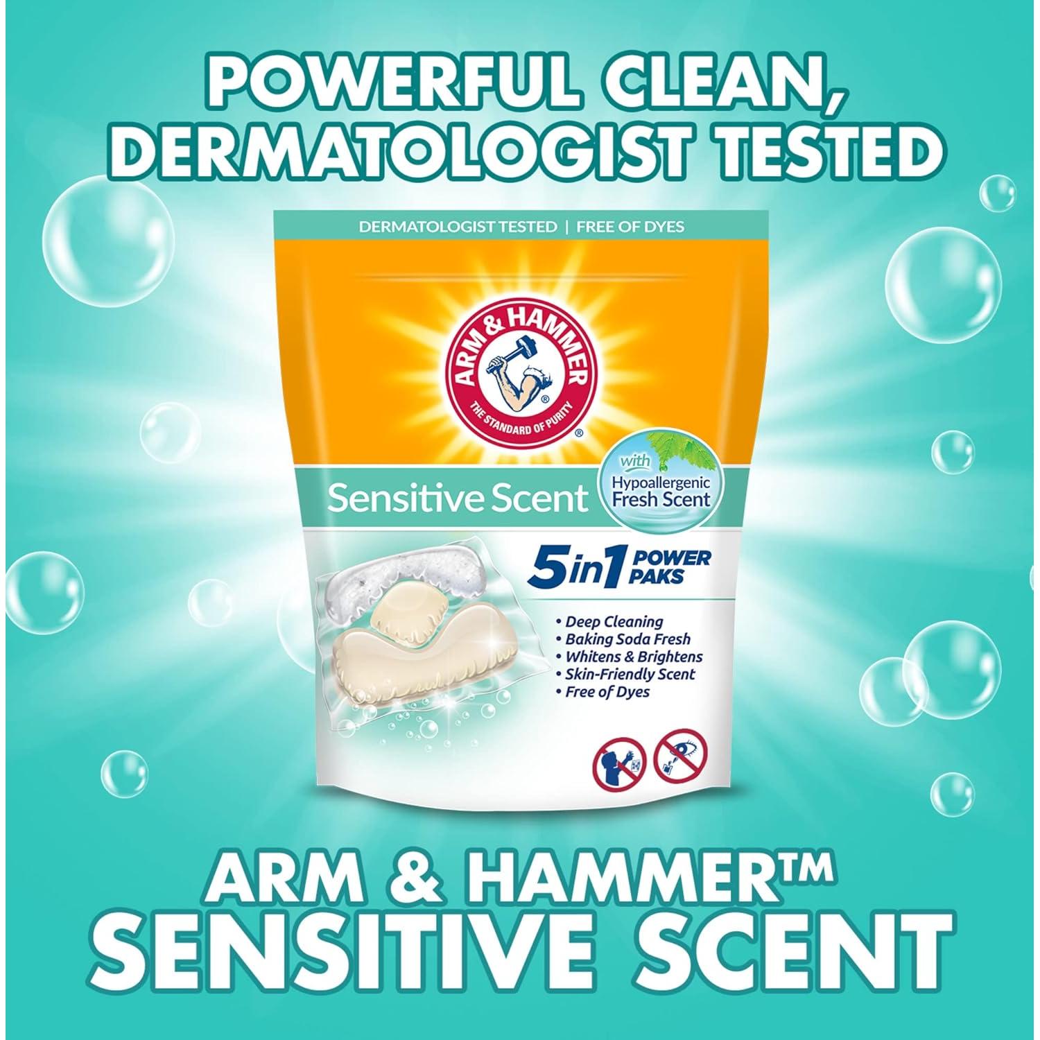 Detergente para Ropa Arm & Hammer 5-en-1 Fragancia Sensible 50 Unidades
