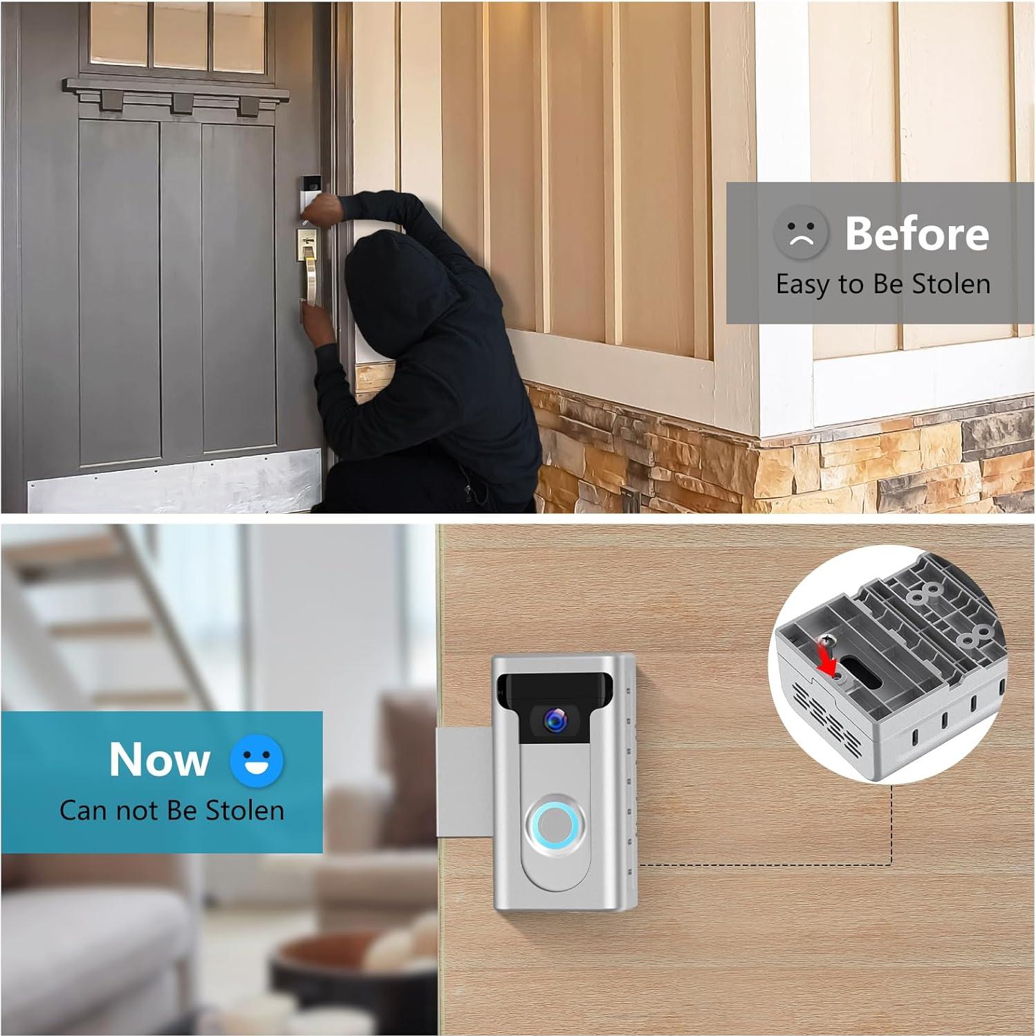 Soporte Montaje Timbre de Video Antirrobo KIMILAR Plata