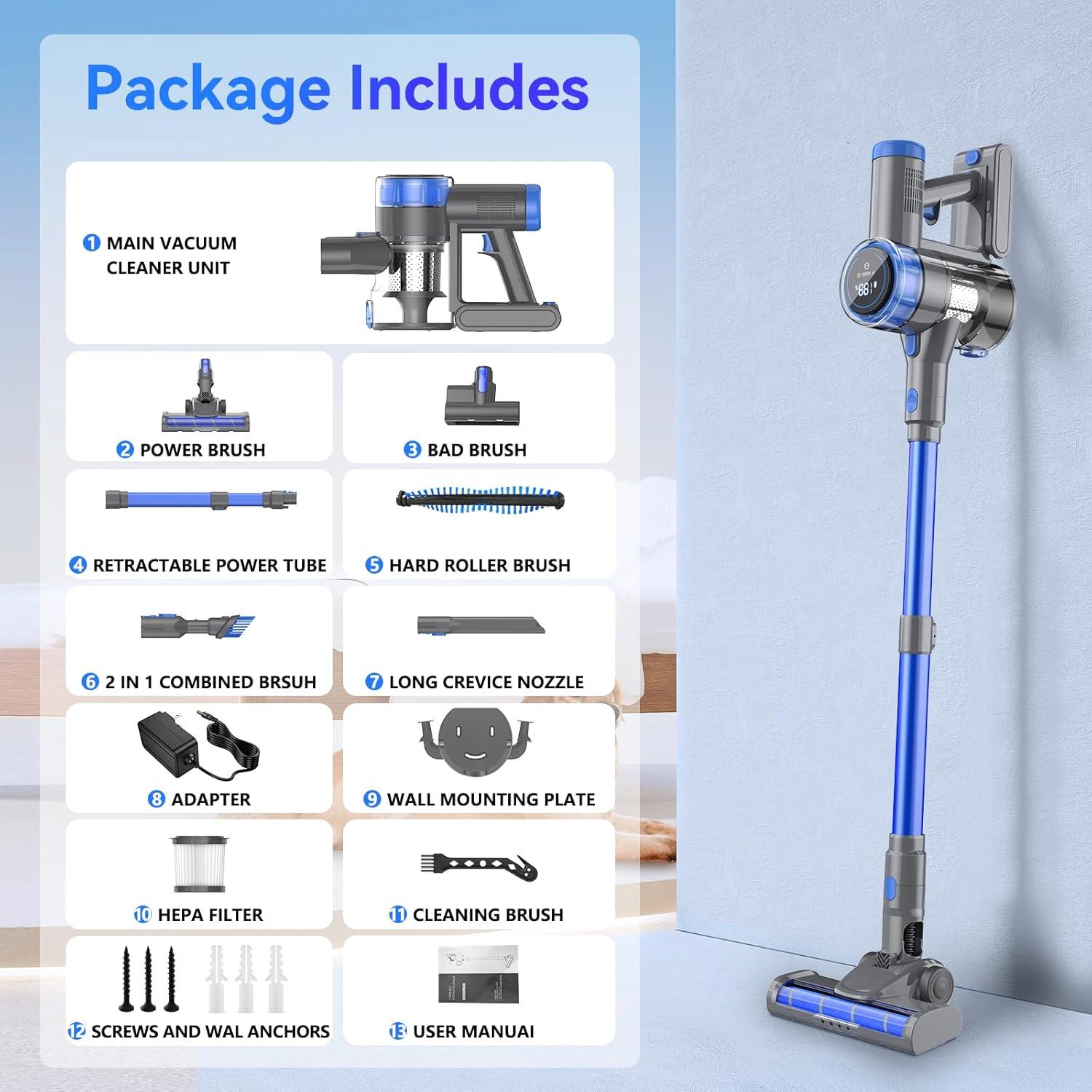 Aspiradora Inalámbrica Nioga P2 10 en 1 400W 33kPa Azul