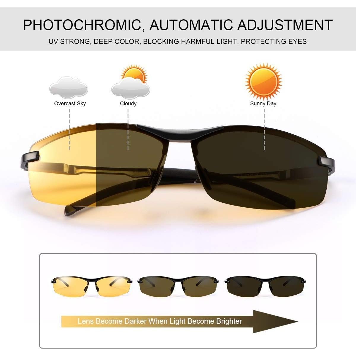 Gafas de Sol Fotoquímicas Polarizadas YIMI UV400 para Deportes