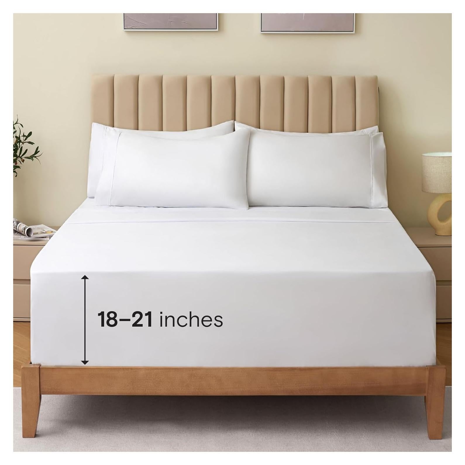 Juego de Sábanas Twin LuxClub Microfibra 3 Piezas Blanco