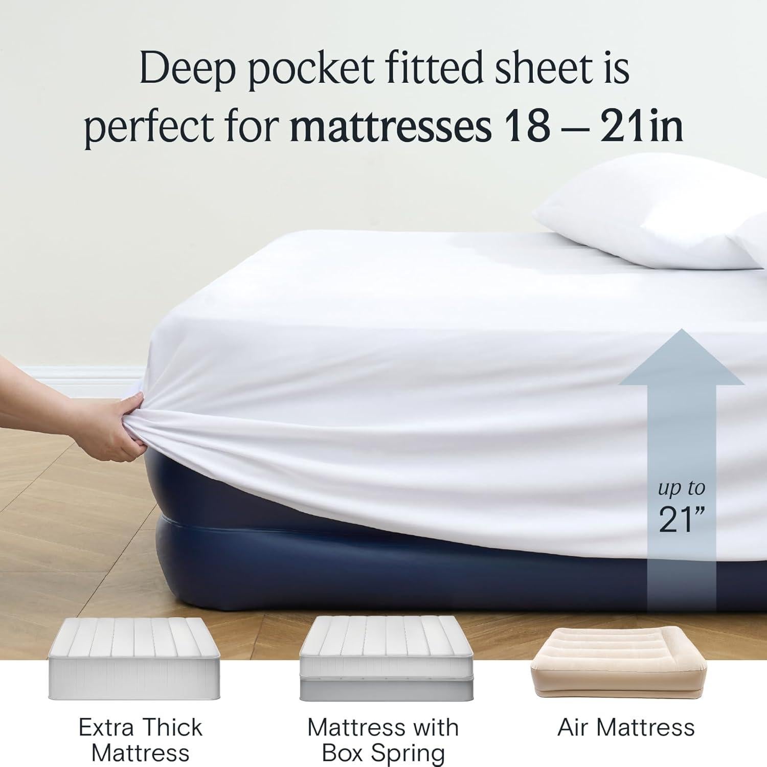 Juego de Sábanas Twin LuxClub Microfibra 3 Piezas Blanco