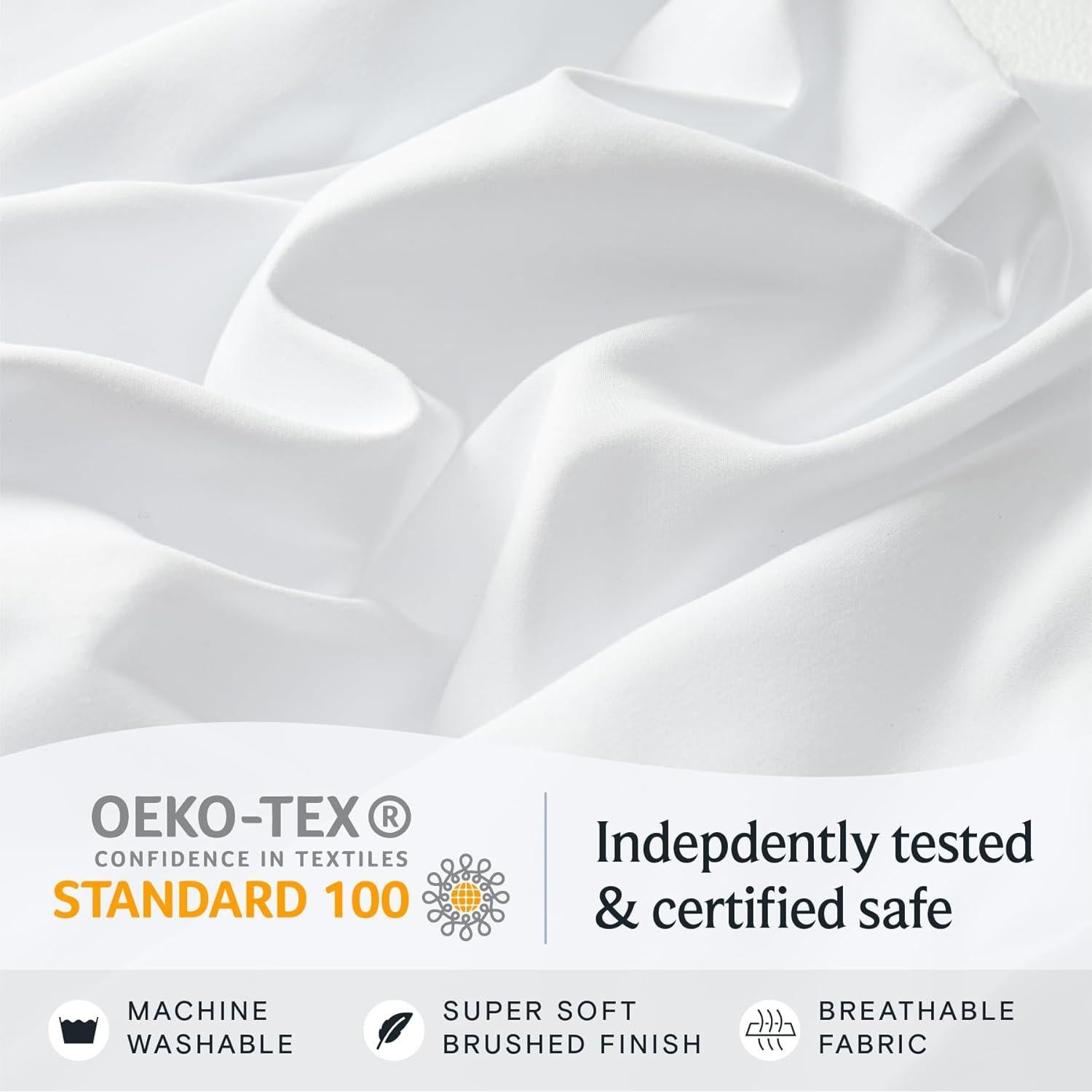 Juego de Sábanas Twin LuxClub Microfibra 3 Piezas Blanco