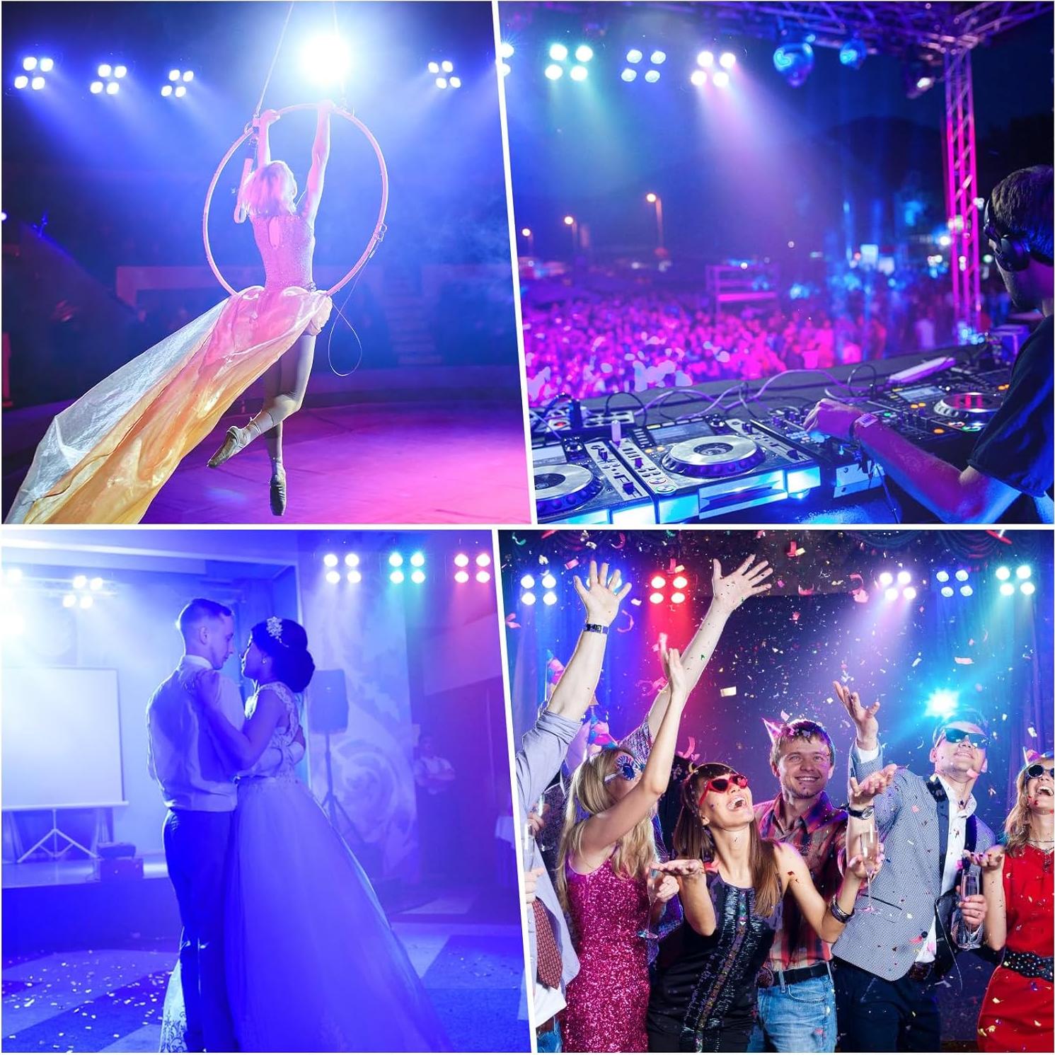 Luces Par Recargables DazzlingStage 4x18W RGBWA UV Control Remoto