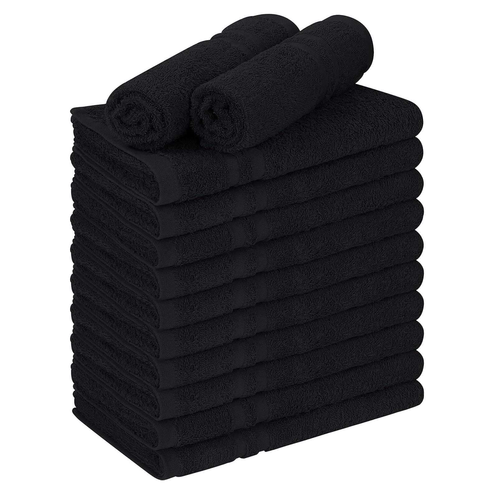 Toallas Utopia de Algodón a Prueba de Lejía 72 Pzas Negro 40.6x68.6 cm