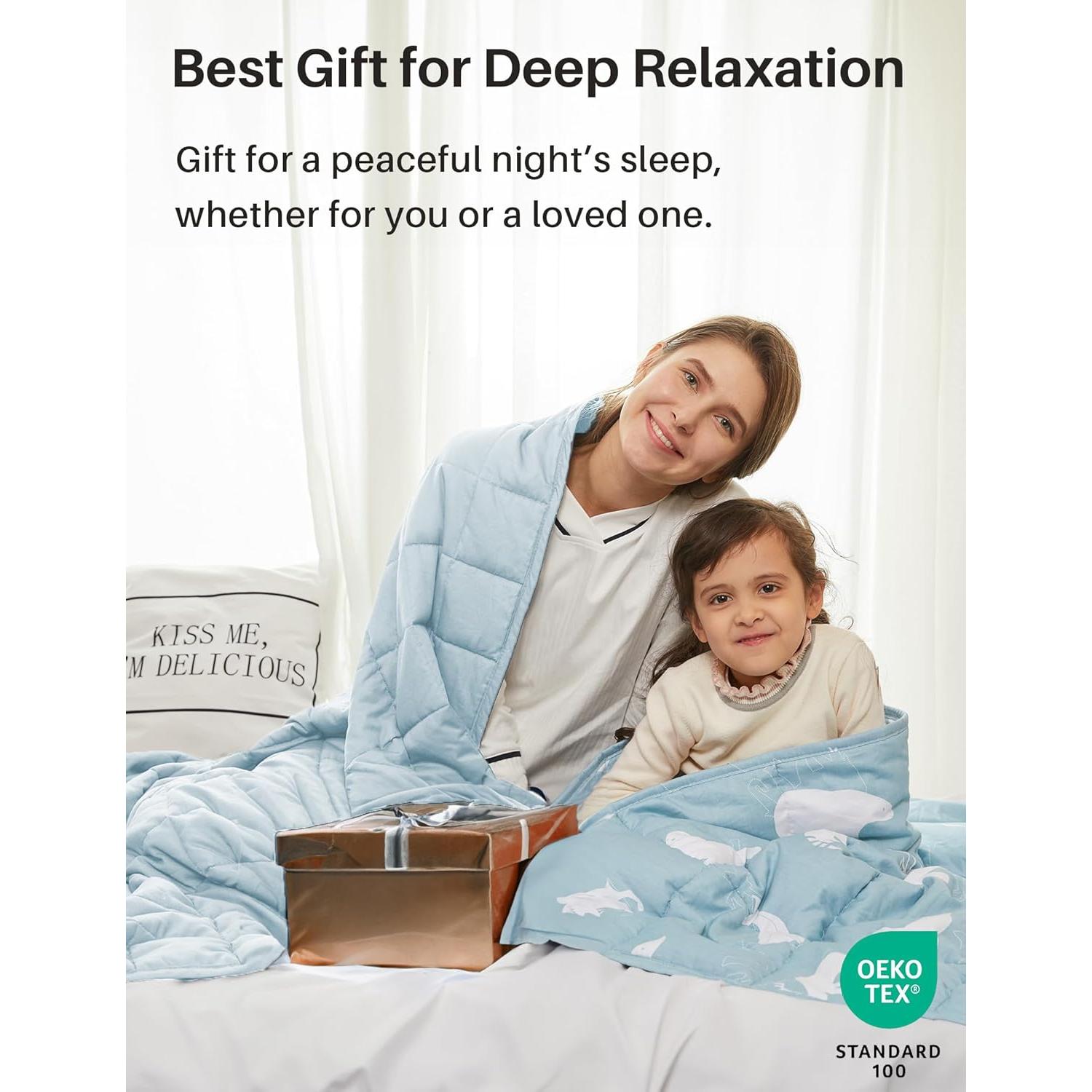 Manta con peso Weighted Idea 6.8 kg 121.9x182.9 cm Azul