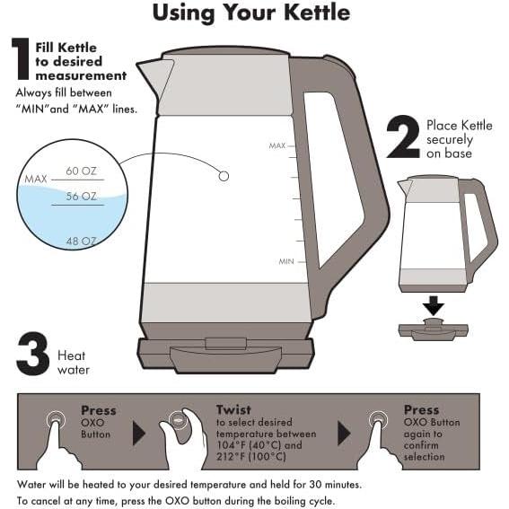 Hervidor Eléctrico OXO Brew 1.75L Temperatura Ajustable